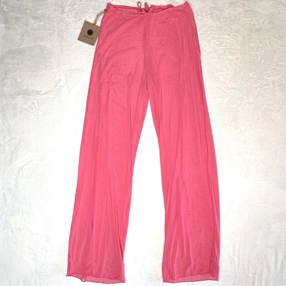 Free People Aloe Aloe The Mesh Pant Size M/L Neon Pink Swimwear Cover Up New